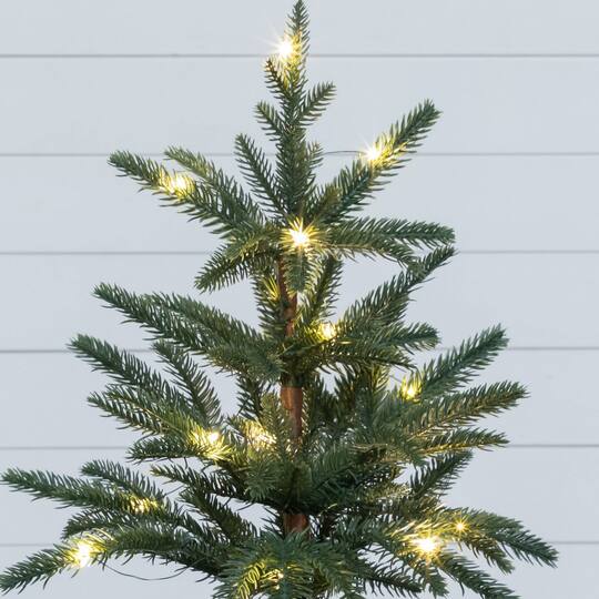 Nearly Natural 18" Pre-Lit Artificial Christmas Tree, Warm White LED Lights